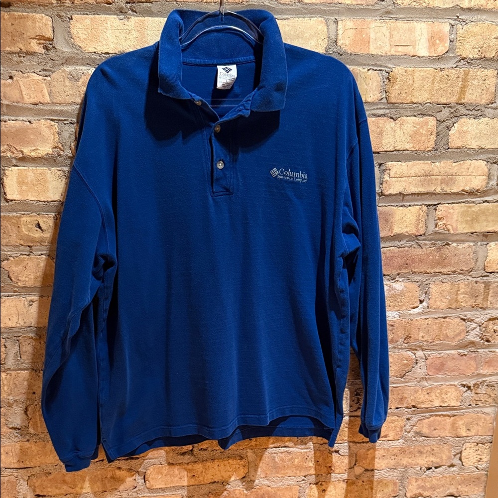 Columbia, long sleeve polo shirt, men’s size large